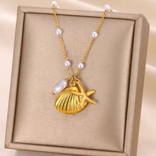 Charger l'image dans la galerie, Stainless Steel Marine & Pearls Necklaces