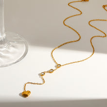 Load image into Gallery viewer, Stainless Steel Heart with Crystal Necklace