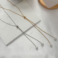 Charger l'image dans la galerie, Stainless Steel Pearl Long Necklace
