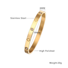Charger l'image dans la galerie, Stainless Steel Crystal & Clover Bangles