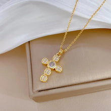 Charger l'image dans la galerie, Cross Inlay Zircon Pendant Necklace