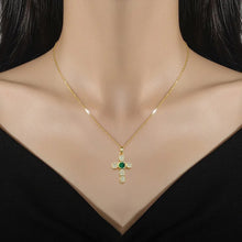 Charger l'image dans la galerie, Cross Inlay Zircon Pendant Necklace