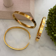 Charger l'image dans la galerie, Stainless Steel Full Crystal Clovers Bangles