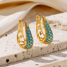 Load image into Gallery viewer, Plating Inlay Chandelier Earrings