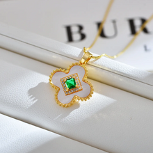 Charger l'image dans la galerie, Titanium Four Leaf Clover Pendant Necklace