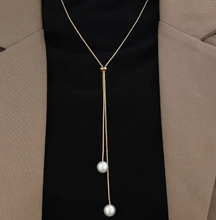 Charger l'image dans la galerie, Stainless Steel Pearl Long Necklace