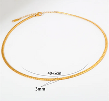 Load image into Gallery viewer, Multi-layer Necklace with cubic zirconia pendants and a snake chain