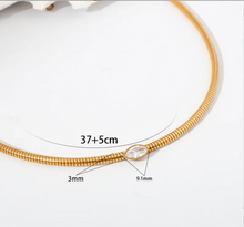 Load image into Gallery viewer, Multi-layer Necklace with cubic zirconia pendants and a snake chain