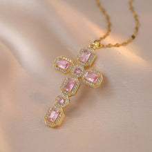 Charger l'image dans la galerie, Cross Diamond Pendant Necklace