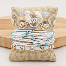 Cargar imagen en el visor de la galería, Pulsera Multicapa Cuentas Arroz Blanco