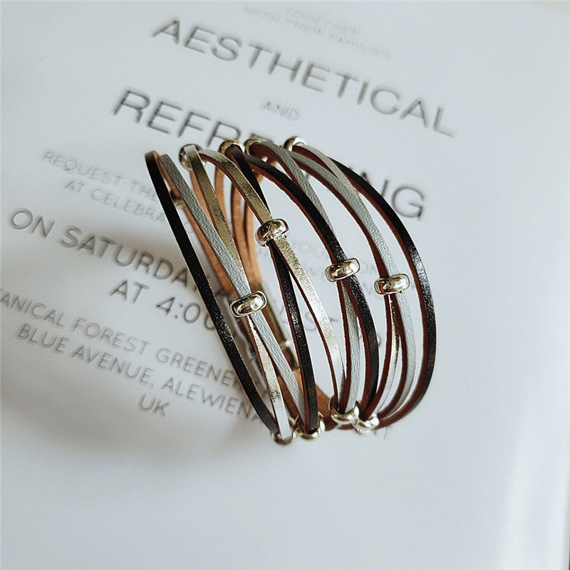 Rope style leather bracelet