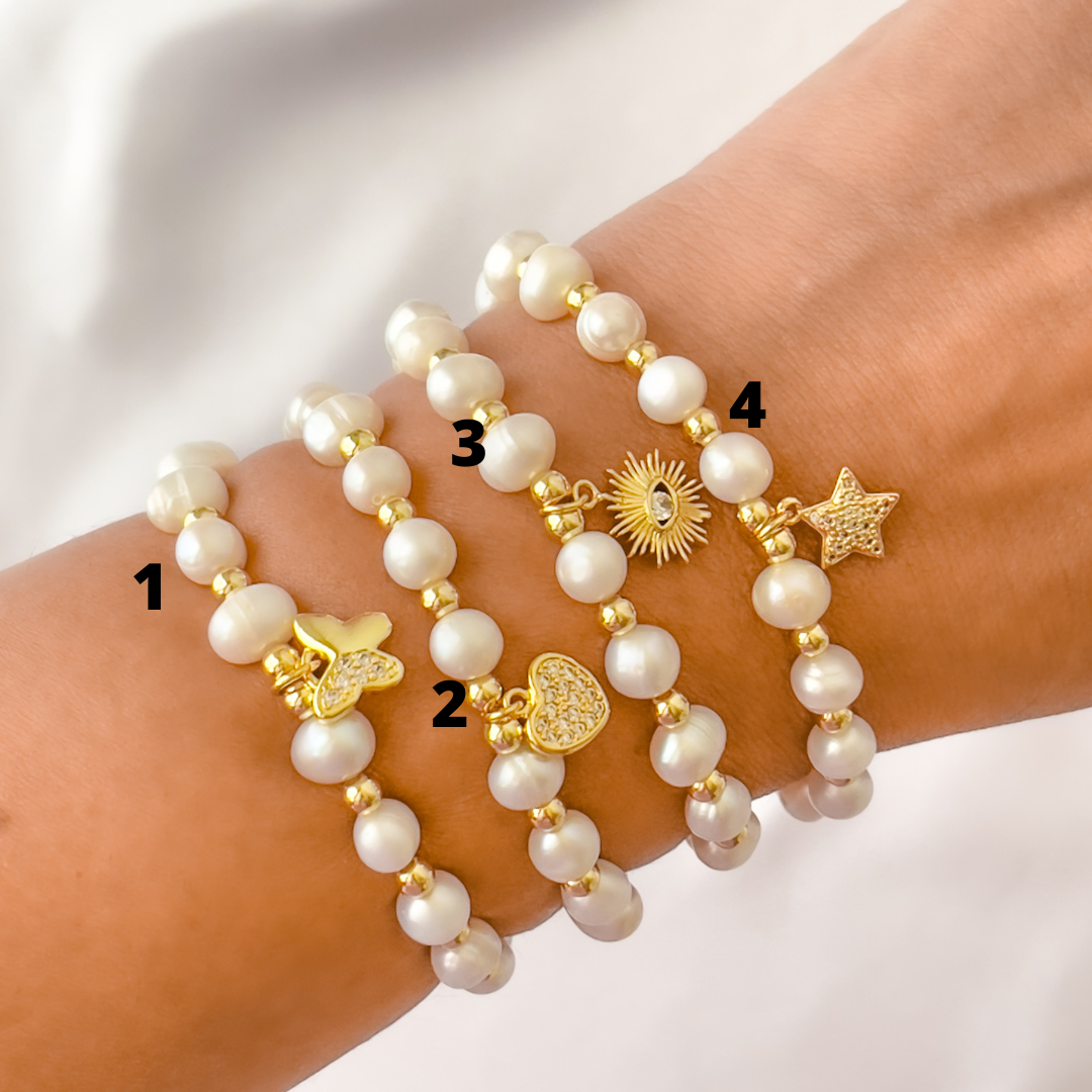 Pearl shop charm bracelet