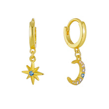 Load image into Gallery viewer, Dainty Star &amp; Moon Earrings
