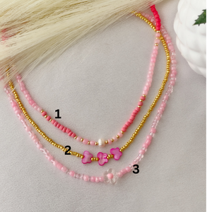 3 Styles of Pink Necklaces