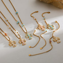 Carregar imagem no visualizador da galeria, Stainless Steel Cross with Crystals Necklace
