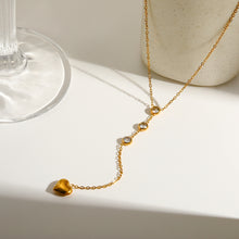 Load image into Gallery viewer, Stainless Steel Heart with Crystal Necklace

