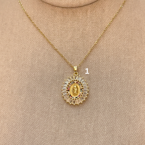 18K Virgin Mary Pendant Necklace