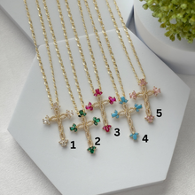Load image into Gallery viewer, Plating inlay Cross pendant Necklace
