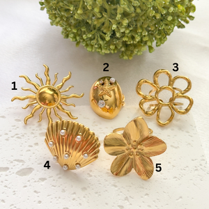 Gold Ocean adjustable rings
