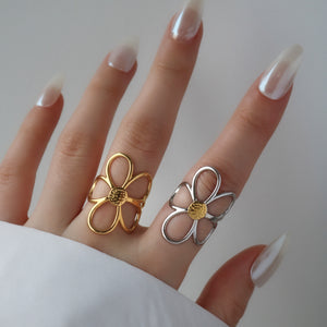Flower-shaped ring