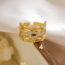 Load image into Gallery viewer, Luxury Gold Crystals Rings
