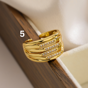 Luxury Gold Crystals Rings