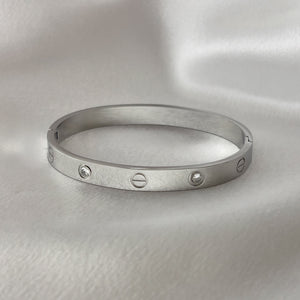 Stainless Steel with 4 Stones Bangle