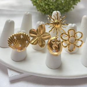 Gold Ocean adjustable rings