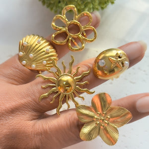 Gold Ocean adjustable rings