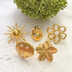 Gold Ocean adjustable rings