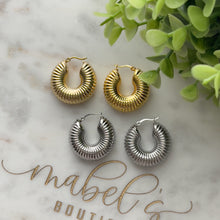 Load image into Gallery viewer, Textured Hoops Earrings
