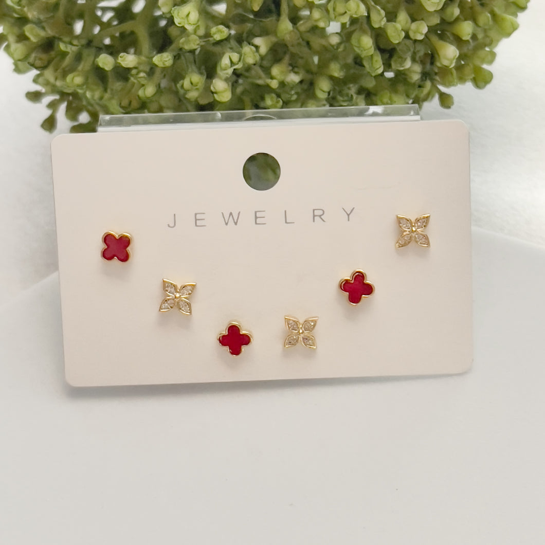 Set of Flowers Earrings
