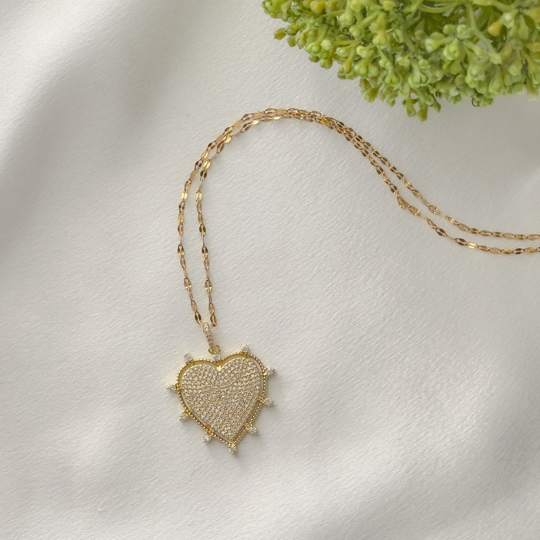Inlay Heart pendant Necklaces