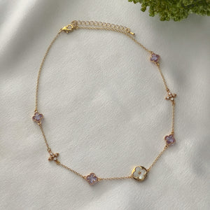 Purple Flowers Necklace