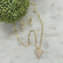 Load image into Gallery viewer, CZ Heart Pendant &amp; Hoops
