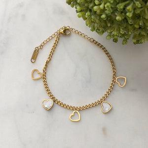 Flory Hearts Pendant Necklace & Bracelet