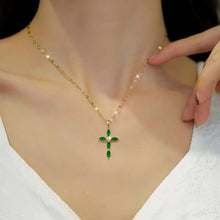 Load image into Gallery viewer, Stainless Steel Cross Crystal Pendant Necklace
