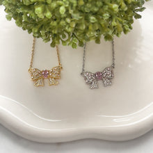 Carregar imagem no visualizador da galeria, Bow Knot Diamond Pendant Necklace
