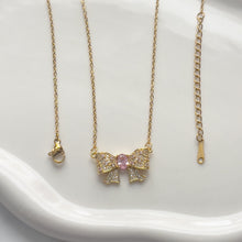 Load image into Gallery viewer, Bow Knot Diamond Pendant Necklace
