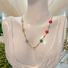 Load image into Gallery viewer, Choker Colorful Flowers Necklace &amp; Bracelet
