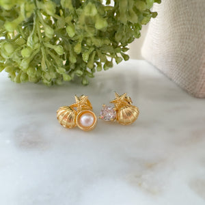 Dainty Sea Stud Earrings