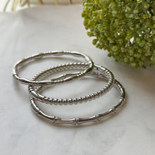 Load image into Gallery viewer, Stainless Steel Silver Textured Bangles
