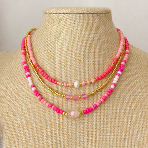 3 Styles of Pink #2 Necklaces