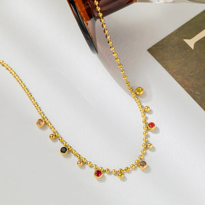 Stainless Steel Colorful Drops Necklace