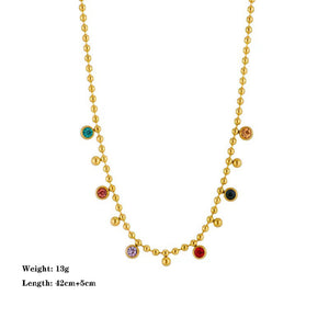 Stainless Steel Colorful Drops Necklace