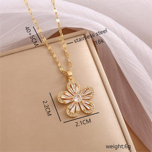 Stainless Steel Flower Necklace