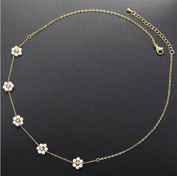 Choker Gold & Silver Flowers Necklaces