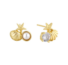 Load image into Gallery viewer, Dainty Sea Stud Earrings
