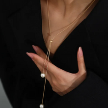 Charger l&#39;image dans la galerie, Stainless Steel Pearl Long Necklace
