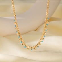 Carica l&#39;immagine nel visualizzatore di Gallery, Stainless Steel Blue Drops Bracelet &amp; Necklace
